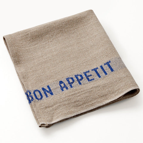 Serviette Bon Appétit | Natur-Blau von Charvet Editions