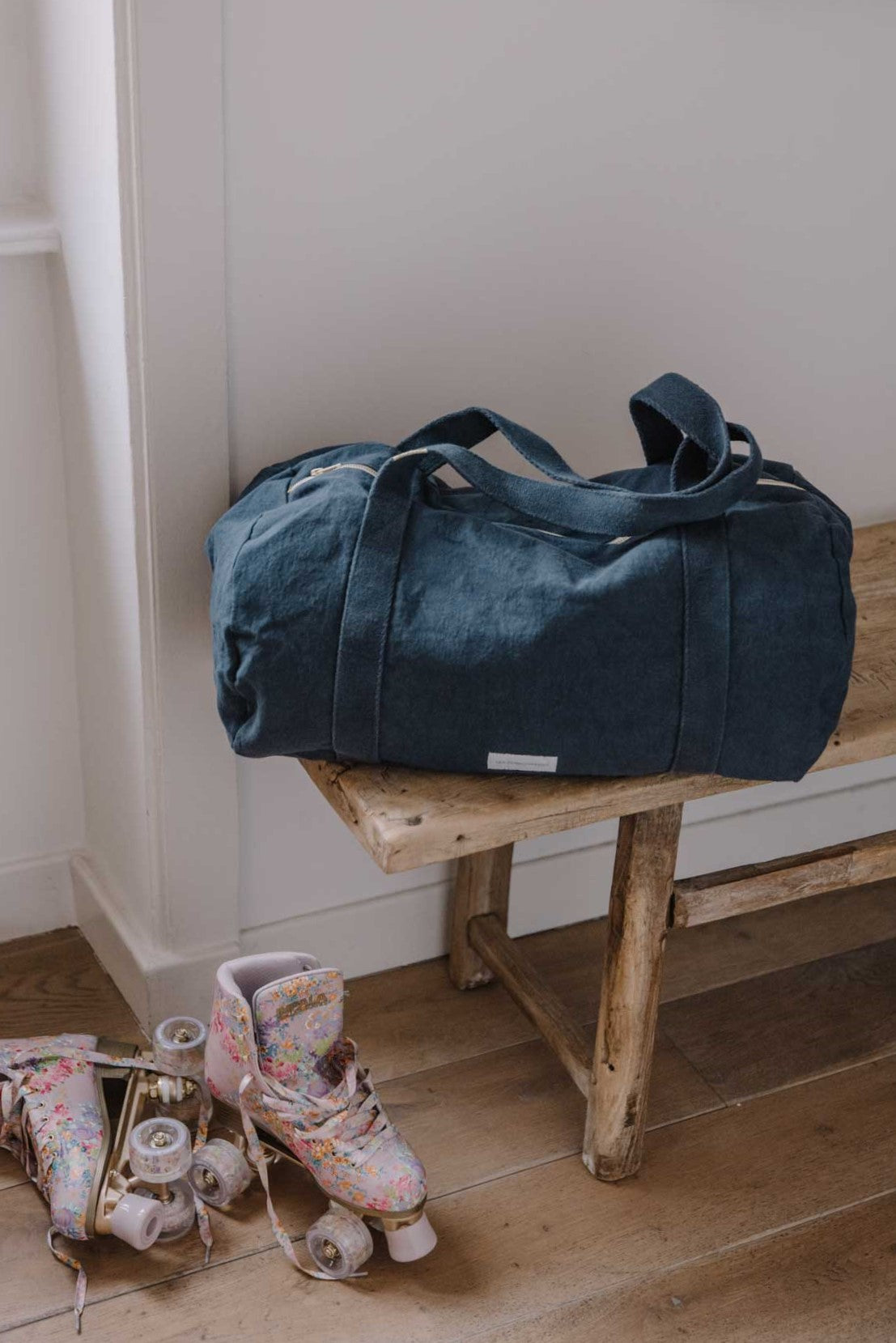 Weekender Bowling Bag | Bio-Baumwolle in Storm Blue von Les Pensionnaires