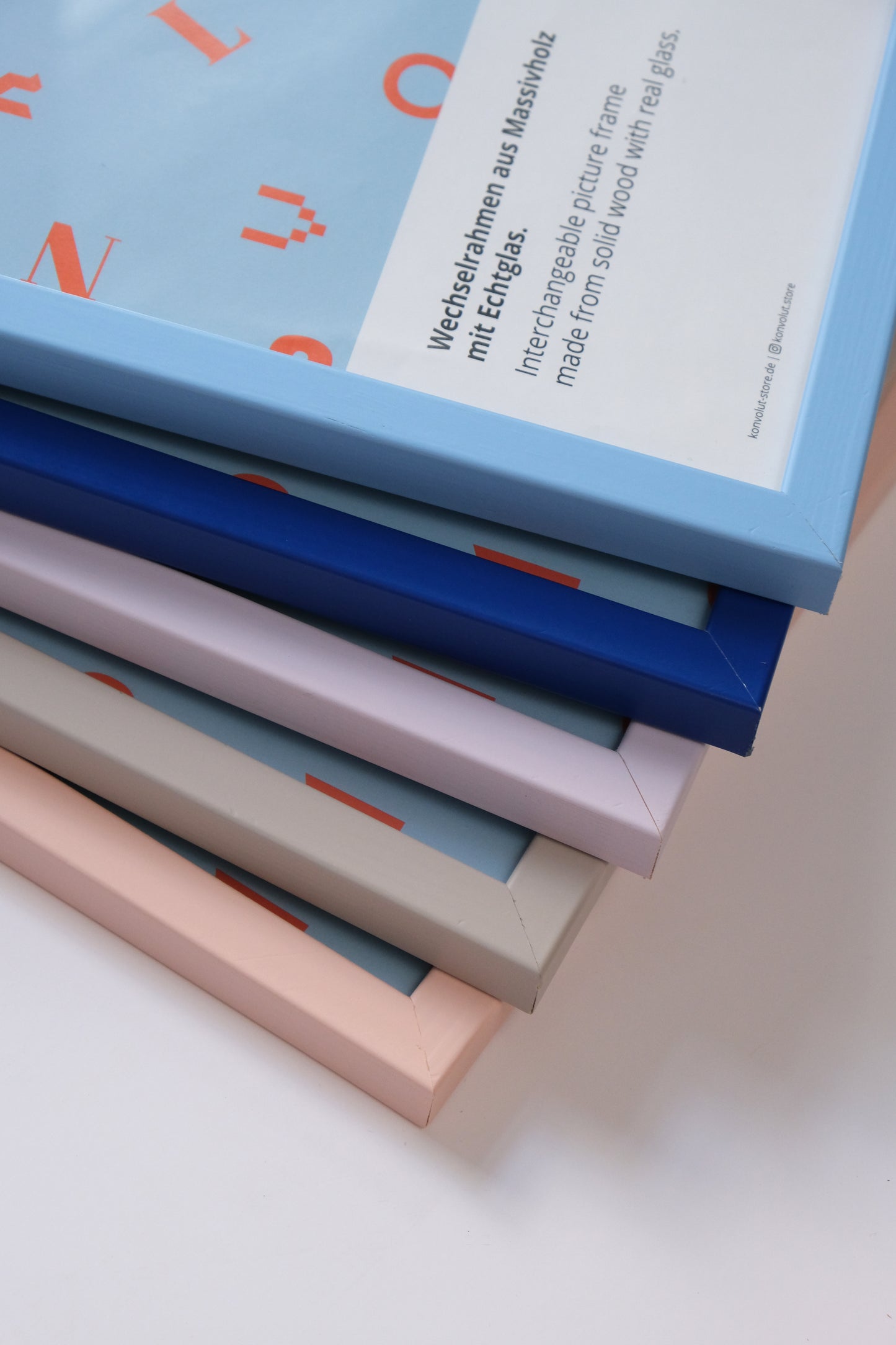 Bilderrahmen Blau mit Echtglas