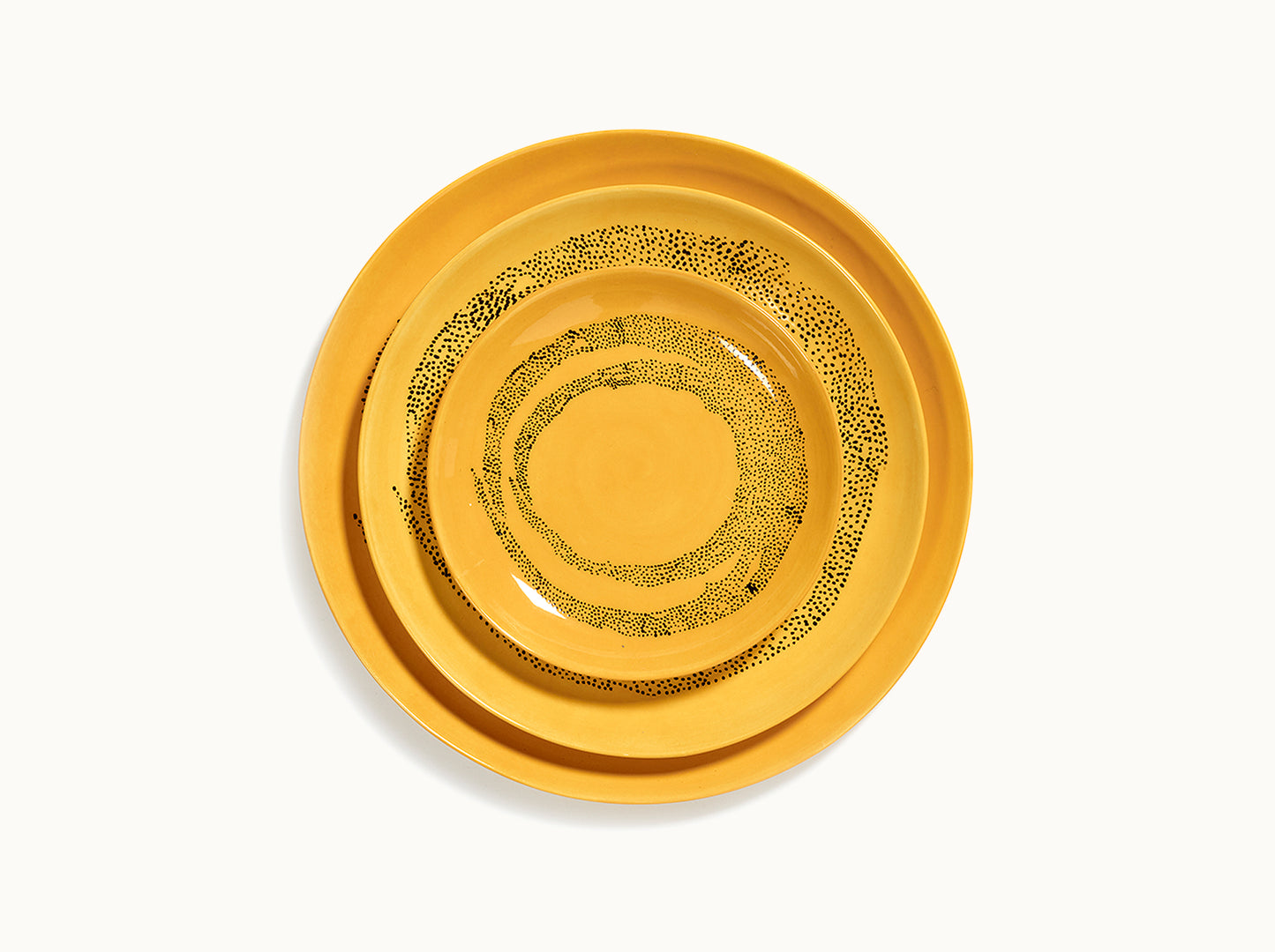 Dessert Teller Yellow Black Dots | Ottolenghi Feast von Serax