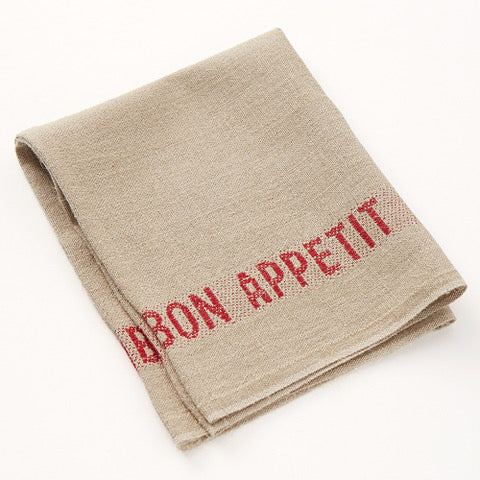 Serviette Bon Appétit | Natur-Rot von Charvet Editions