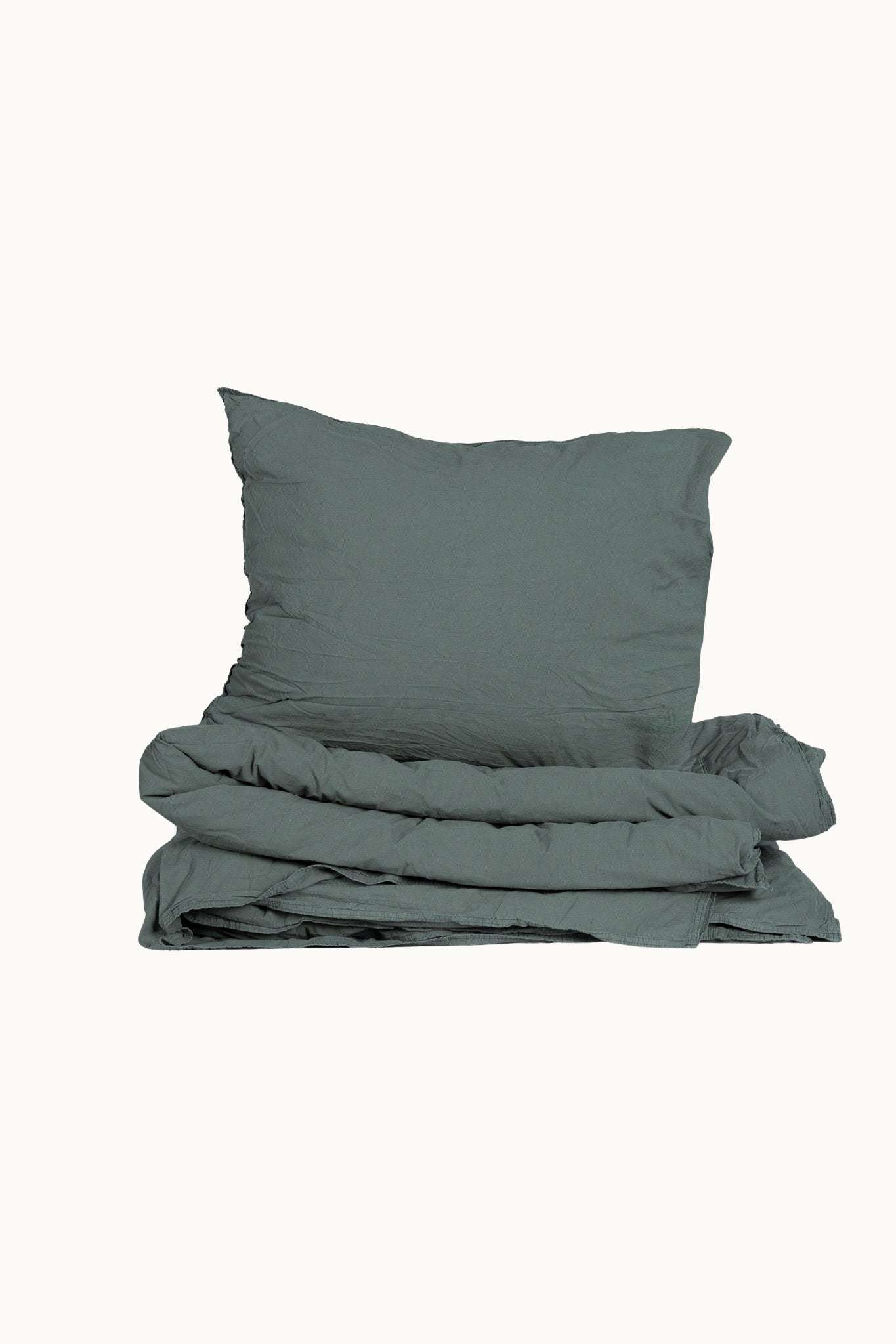 Bettwäsche-Set Crinkle (135x200 + 80x80 cm) | Petrol von Smaland