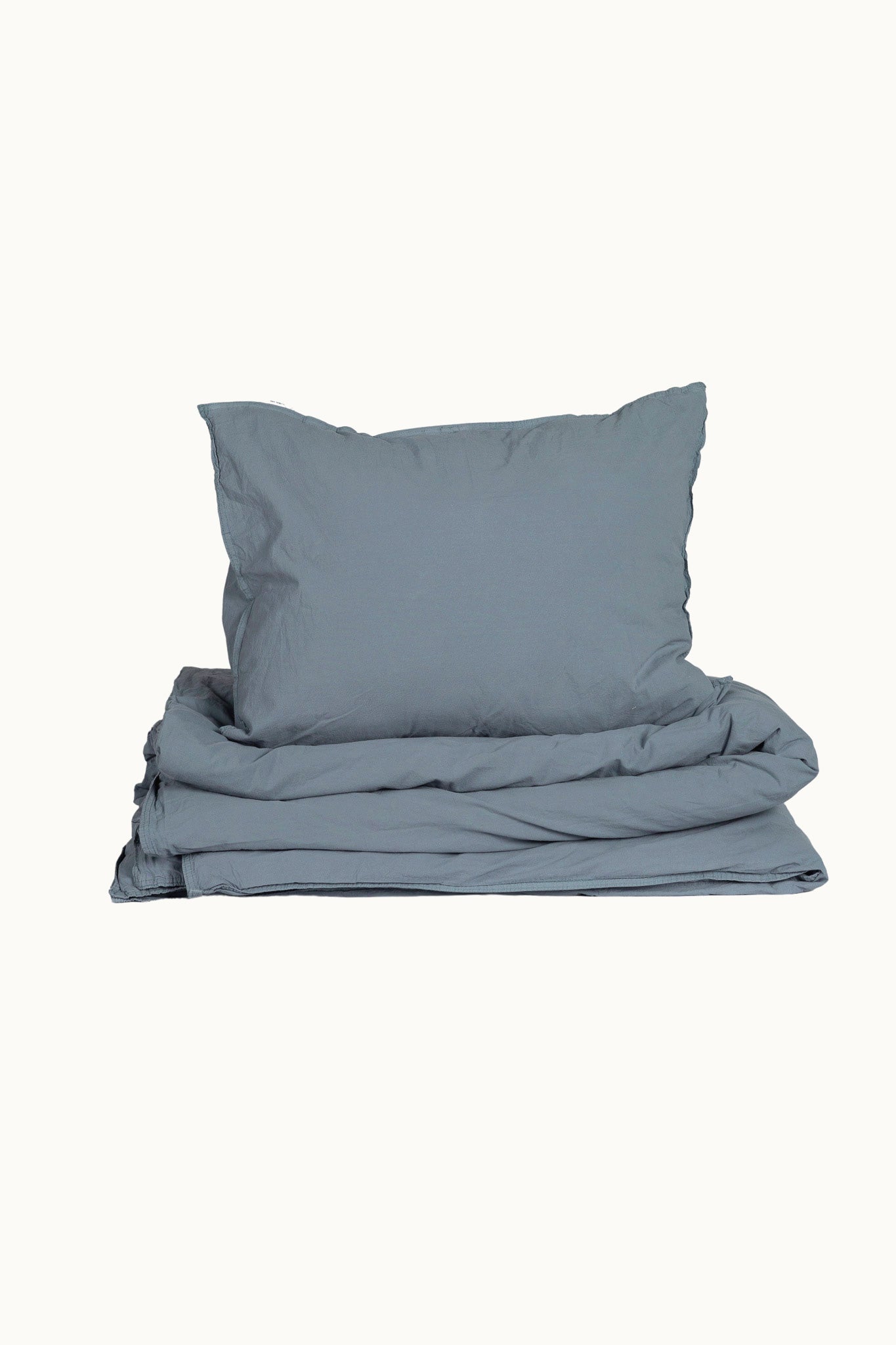 Bettwäsche-Set Crinkle (135x200 + 80x80 cm) | Dusty Blue von Smaland