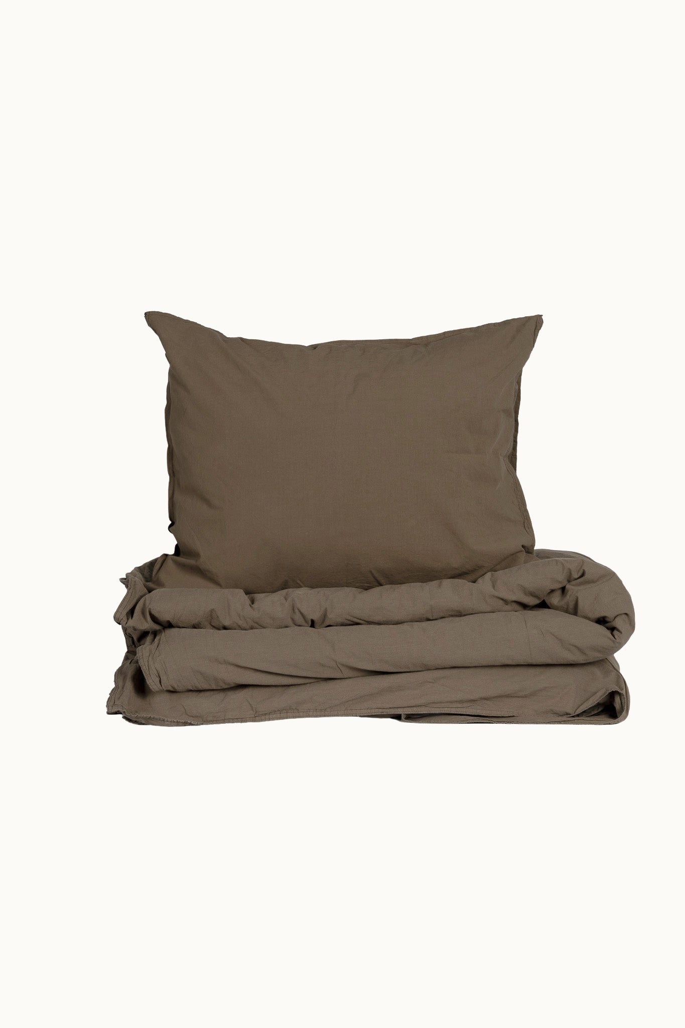 Bettwäsche-Set Crinkle (135x200 + 80x80 cm) | Espresso von Smaland