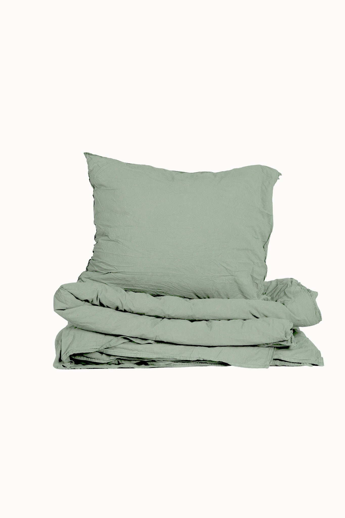 Bettwäsche-Set Crinkle (135x200 + 80x80 cm) | Mineral Green von Smaland