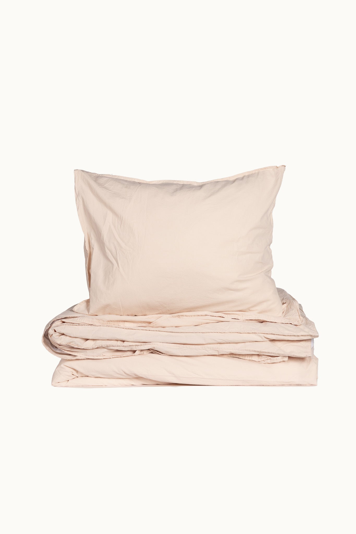 Bettwäsche-Set Crinkle (135x200 + 80x80 cm) | Nude Pink von Smaland