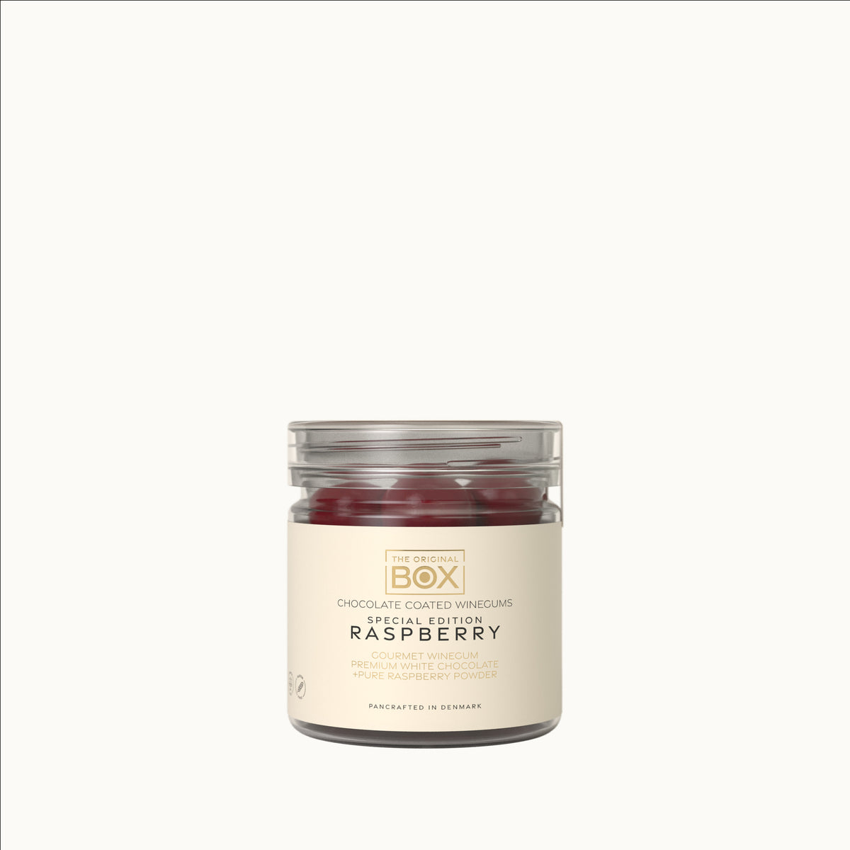Gourmet-Weingummi Raspberry in Weißer Schokolade 110g von The Box