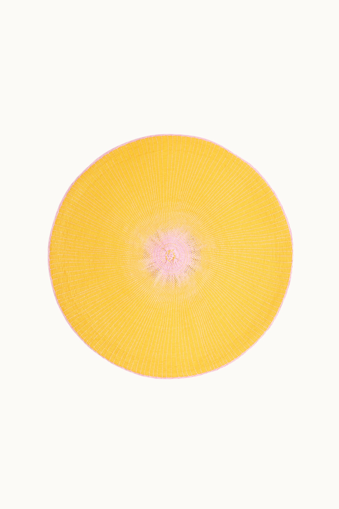 Platzset Papiergarn Rund 38 cm Gelb/Rosa