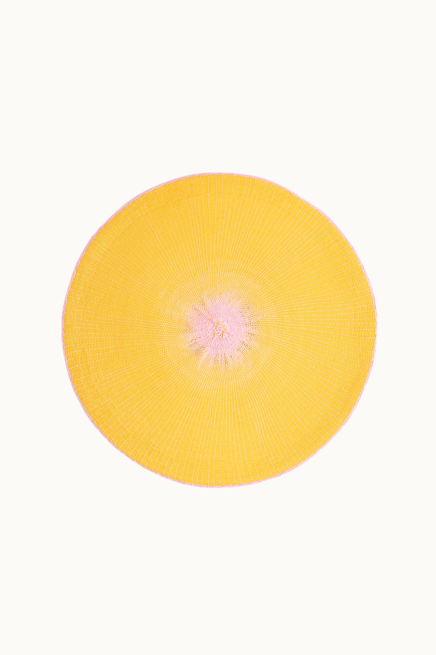 Platzset Papiergarn Rund 38 cm Gelb/Rosa