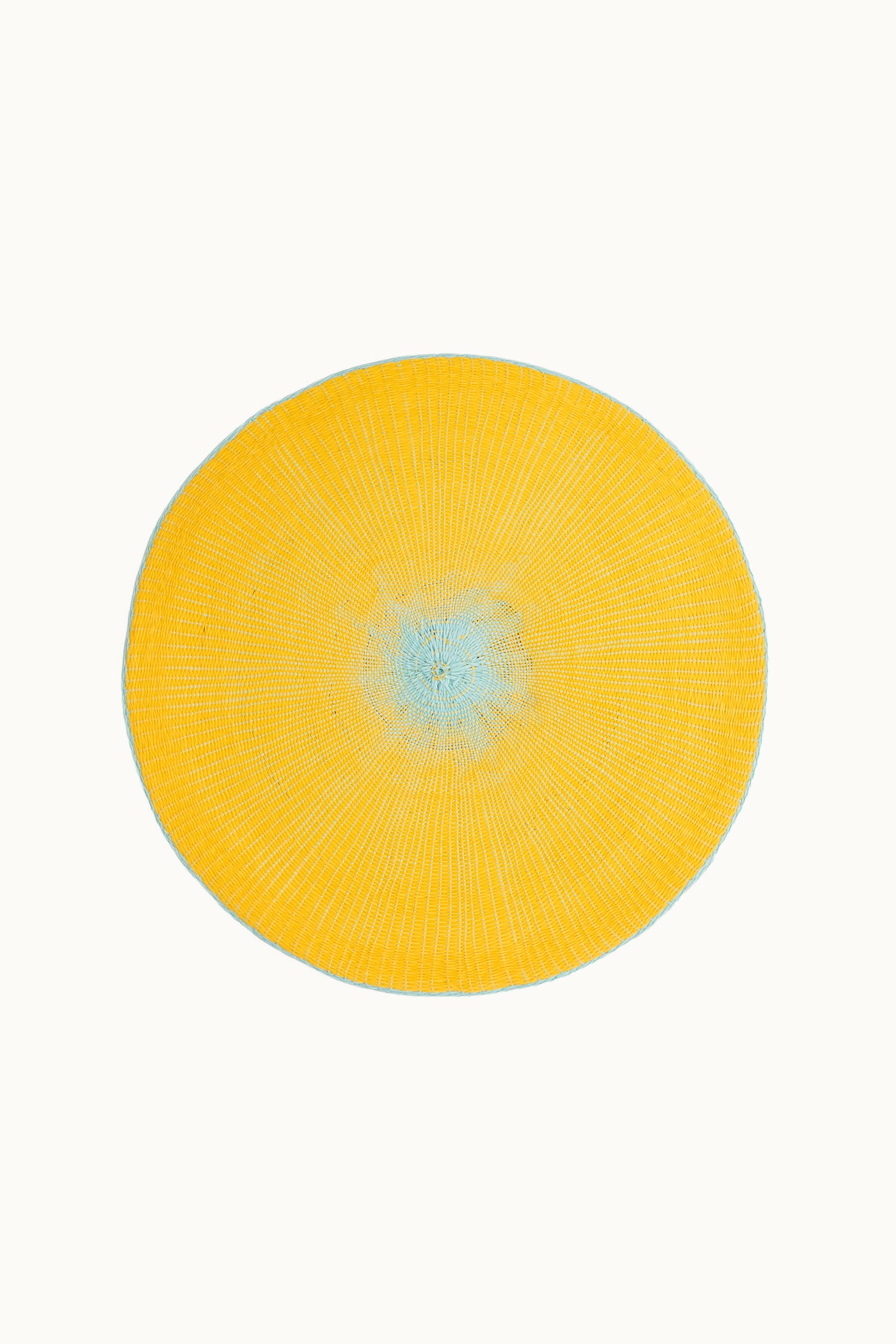 Platzset Papiergarn Rund 38 cm Gelb/Türkis