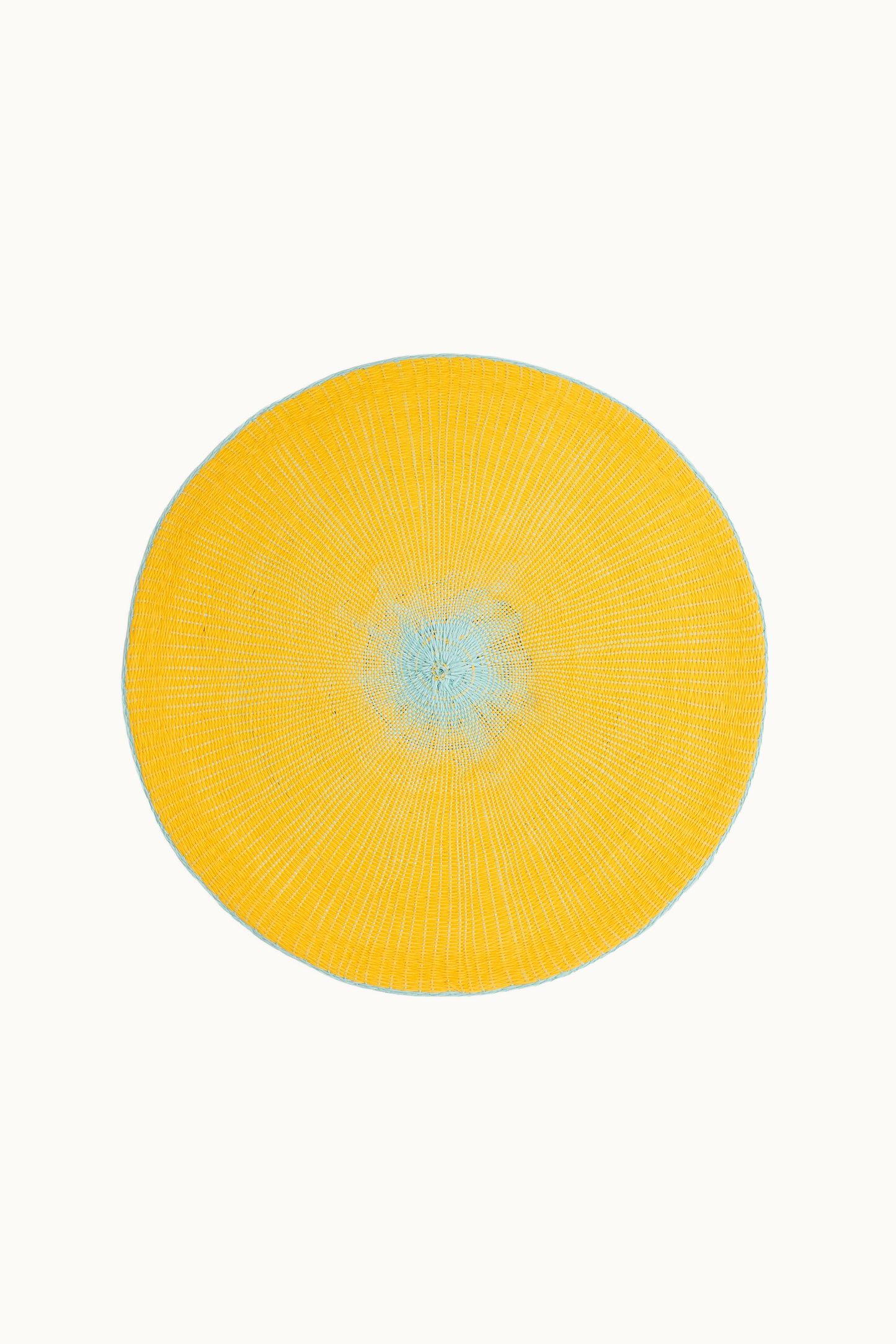 Platzset Papiergarn Rund 38 cm Gelb/Türkis