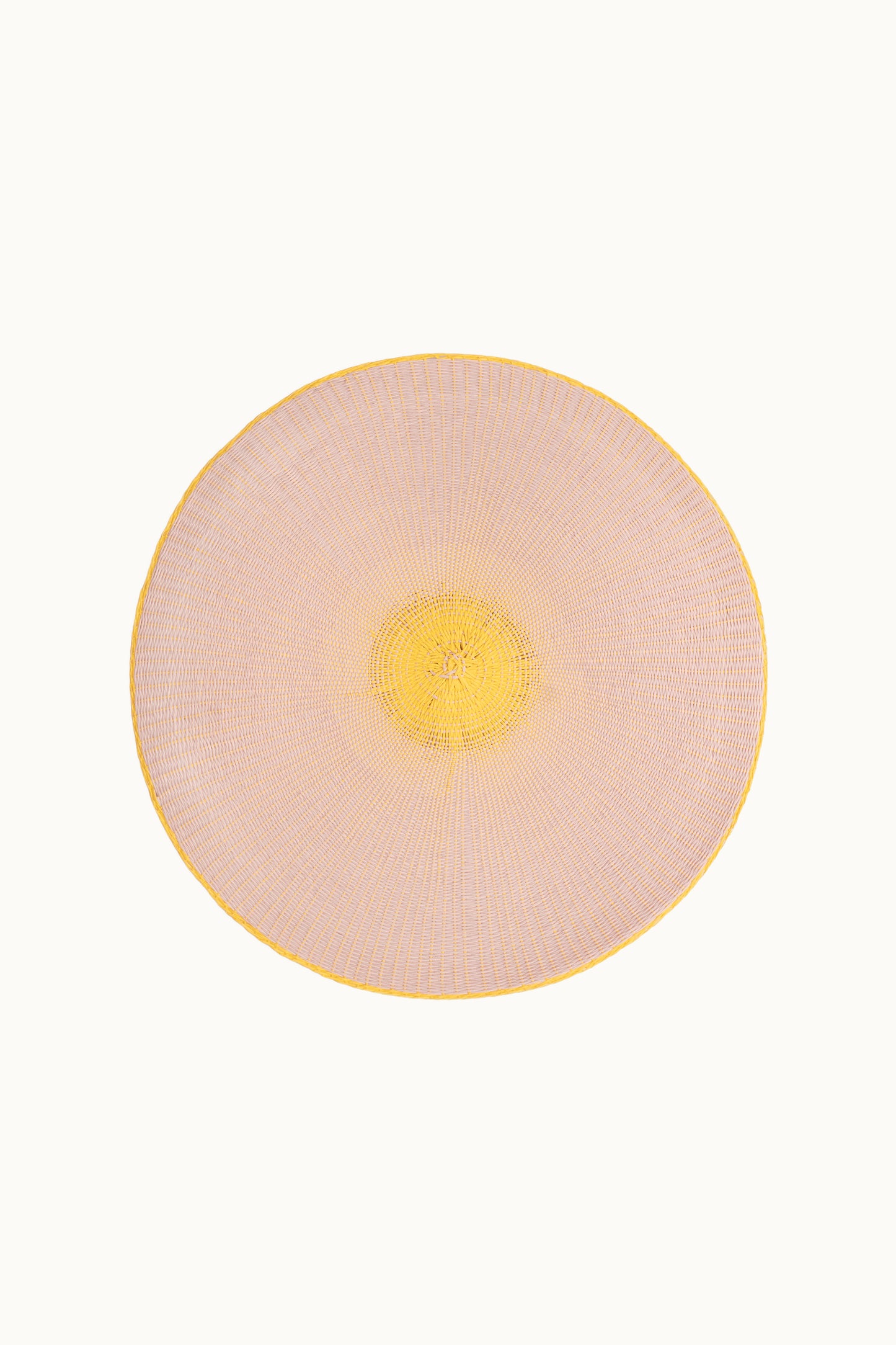 Platzset Papiergarn Rund 38 cm Natur/Gelb