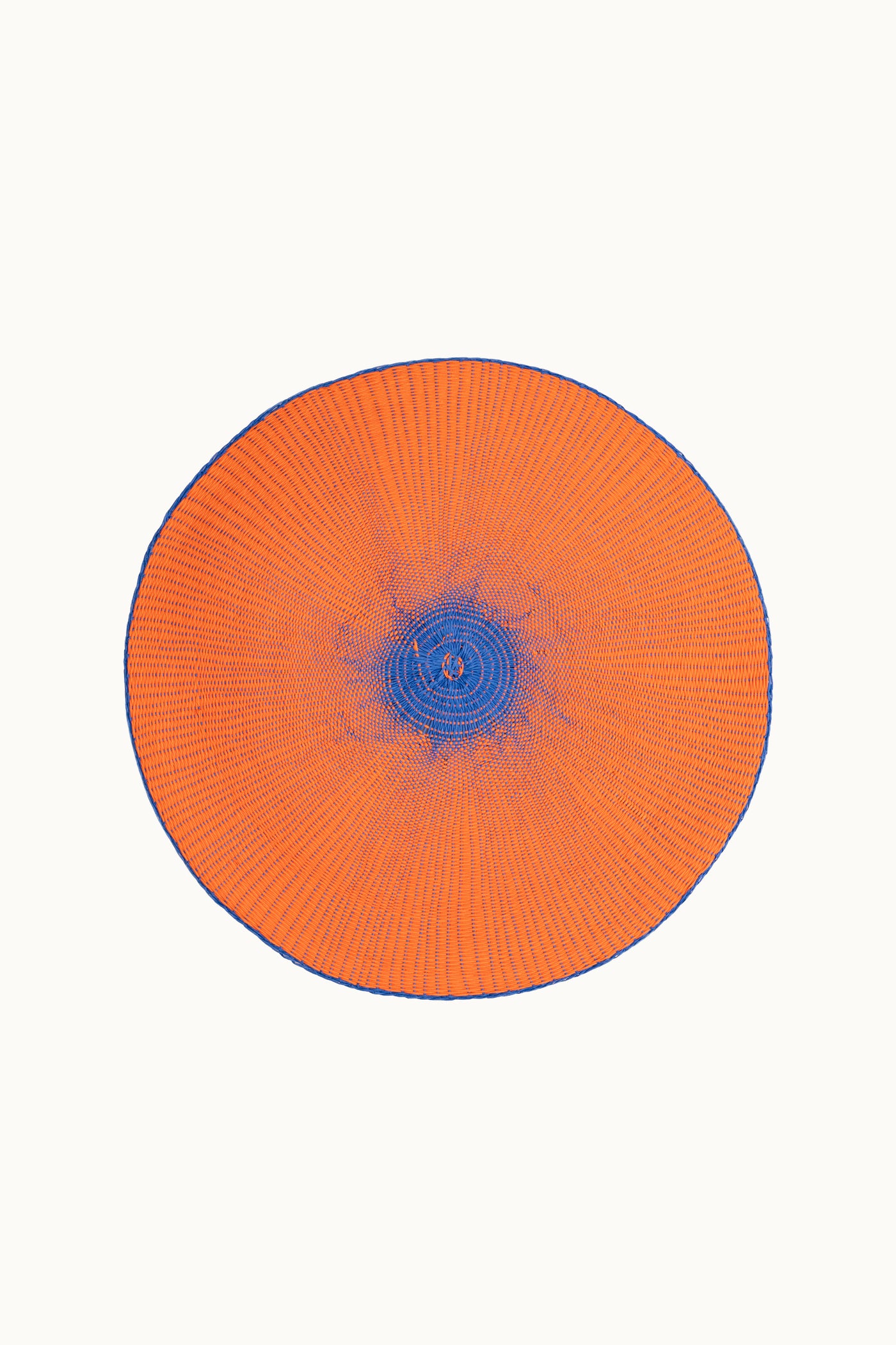 Platzset Papiergarn Rund 38 cm Orange/Blau