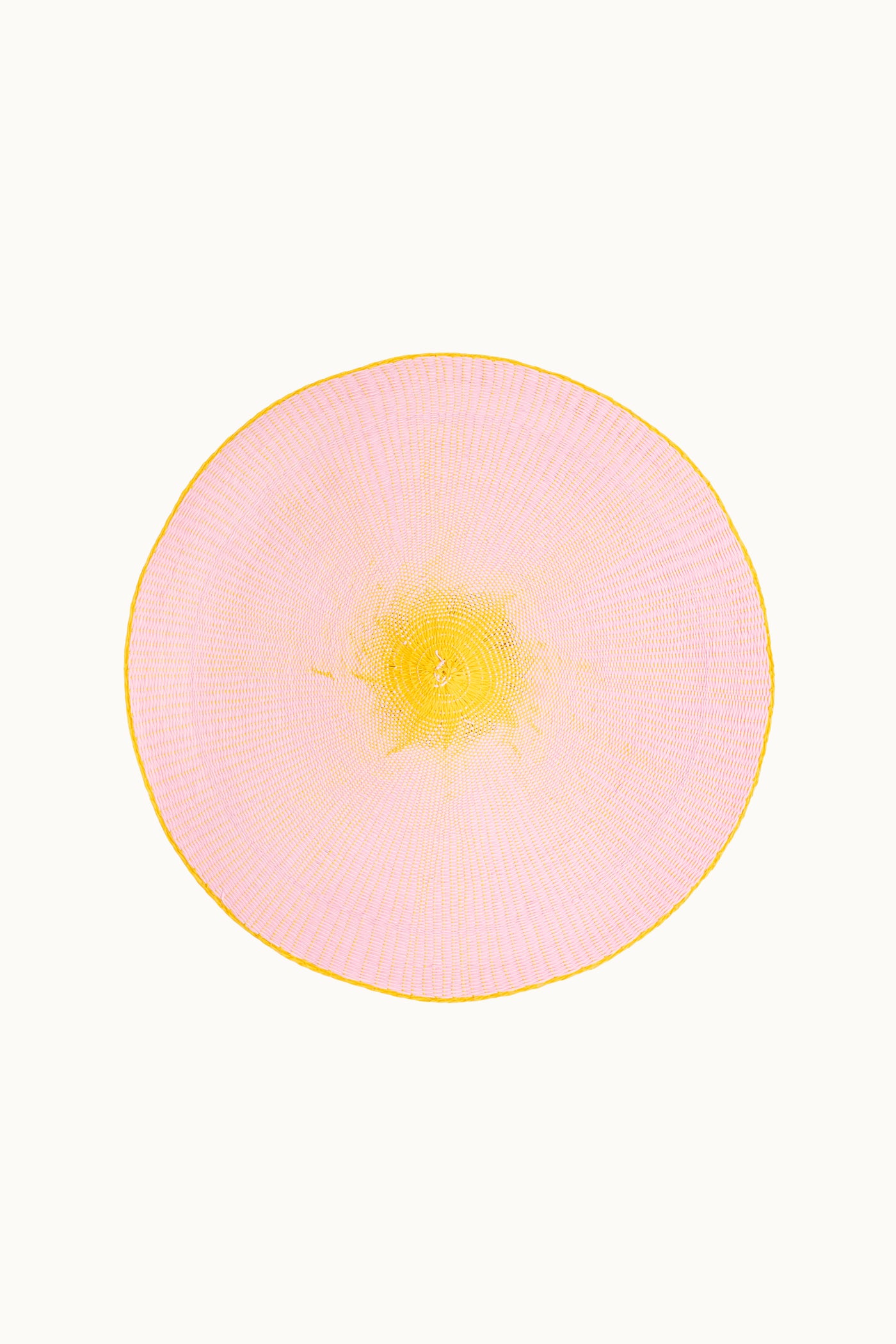 Platzset Papiergarn Rund 38 cm Rosa/Gelb