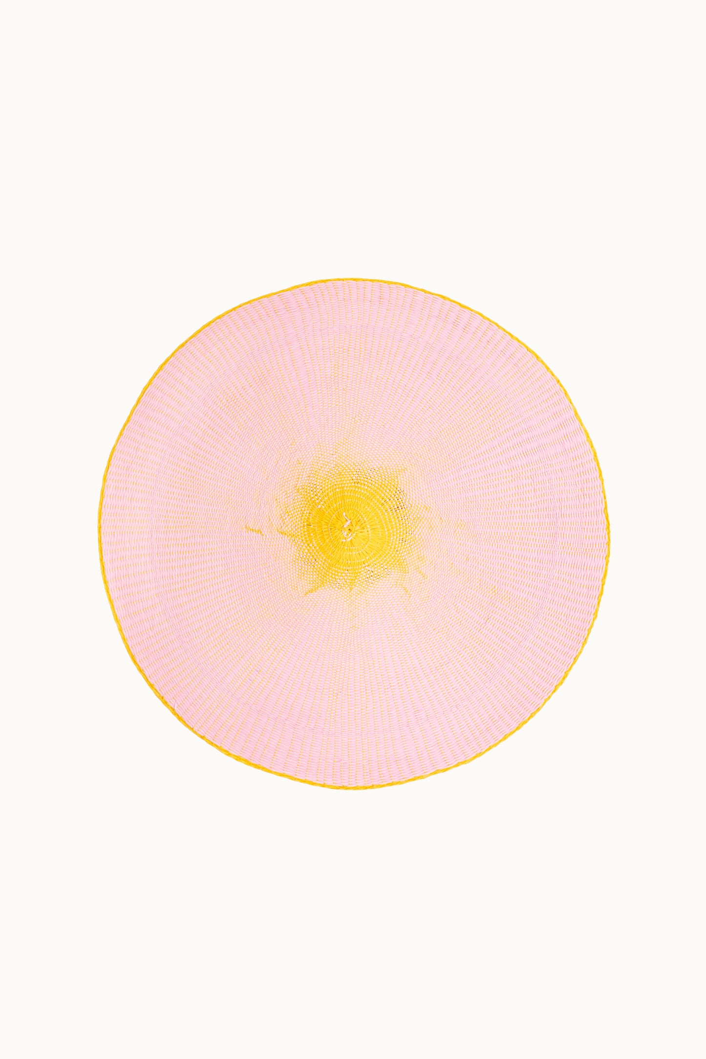 Platzset Papiergarn Rund 38 cm Rosa/Gelb