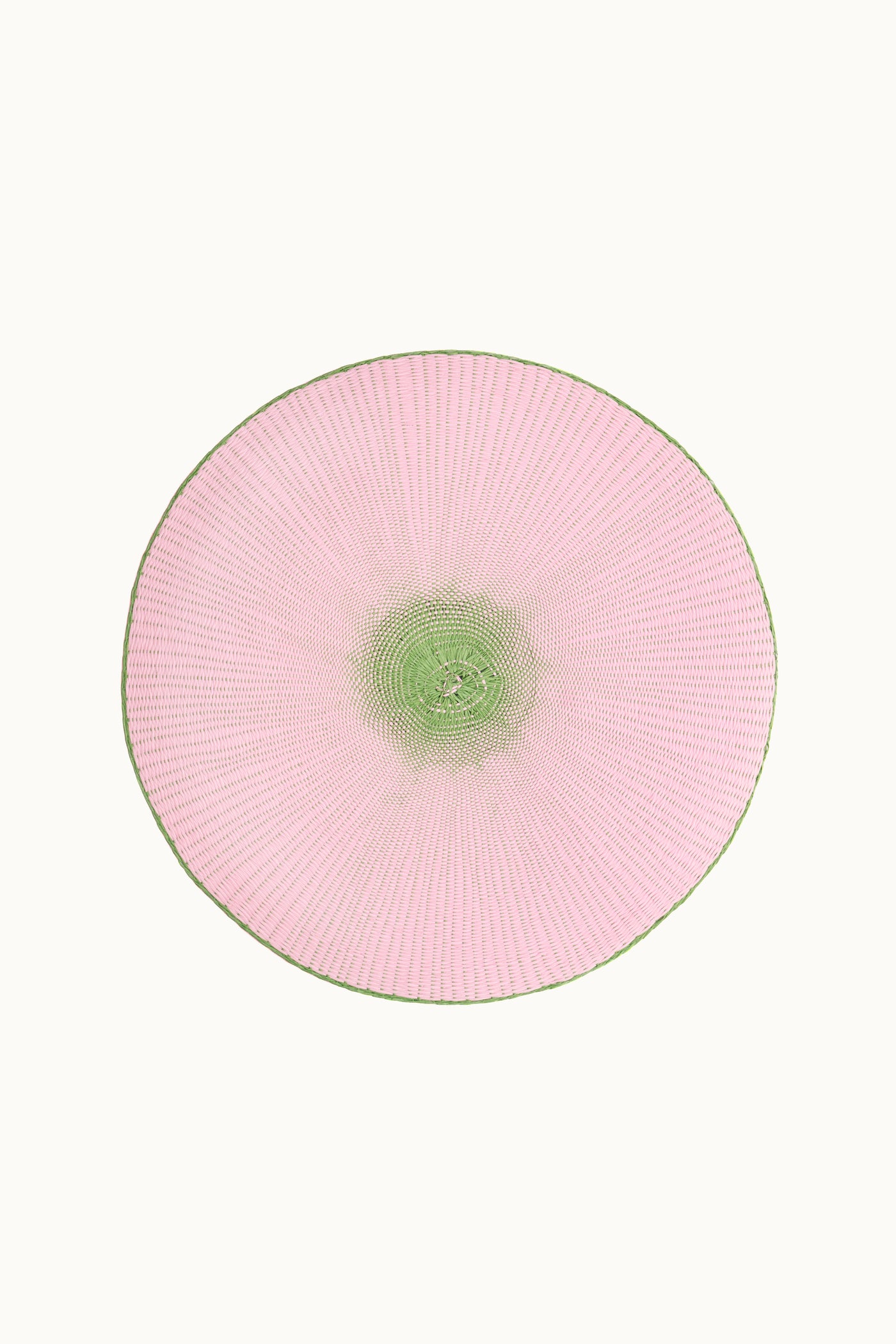 Platzset Papiergarn Rund 38 cm Rosa/Grün