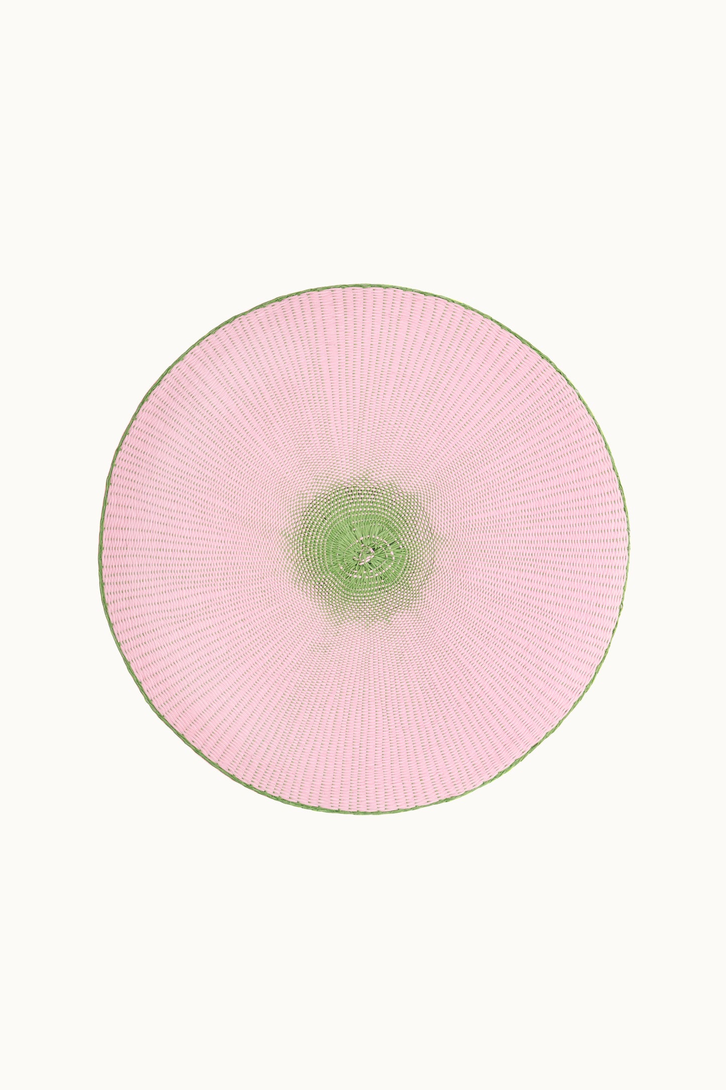 Platzset Papiergarn Rund 38 cm Rosa/Grün