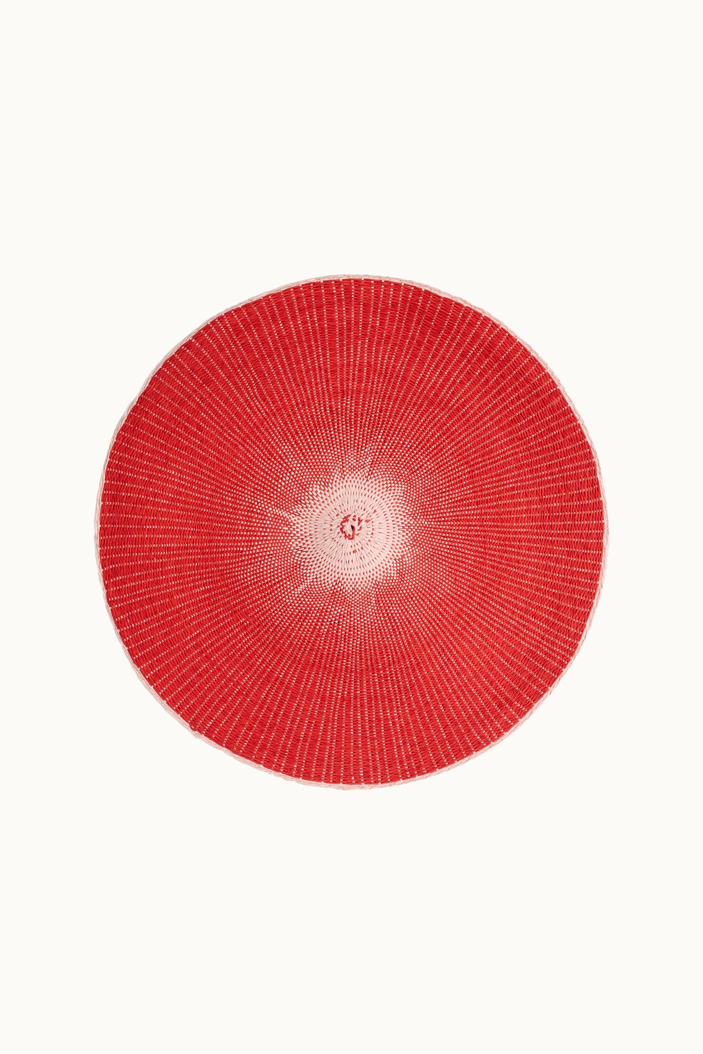 Platzset Papiergarn Rund 38 cm Rot/Natur
