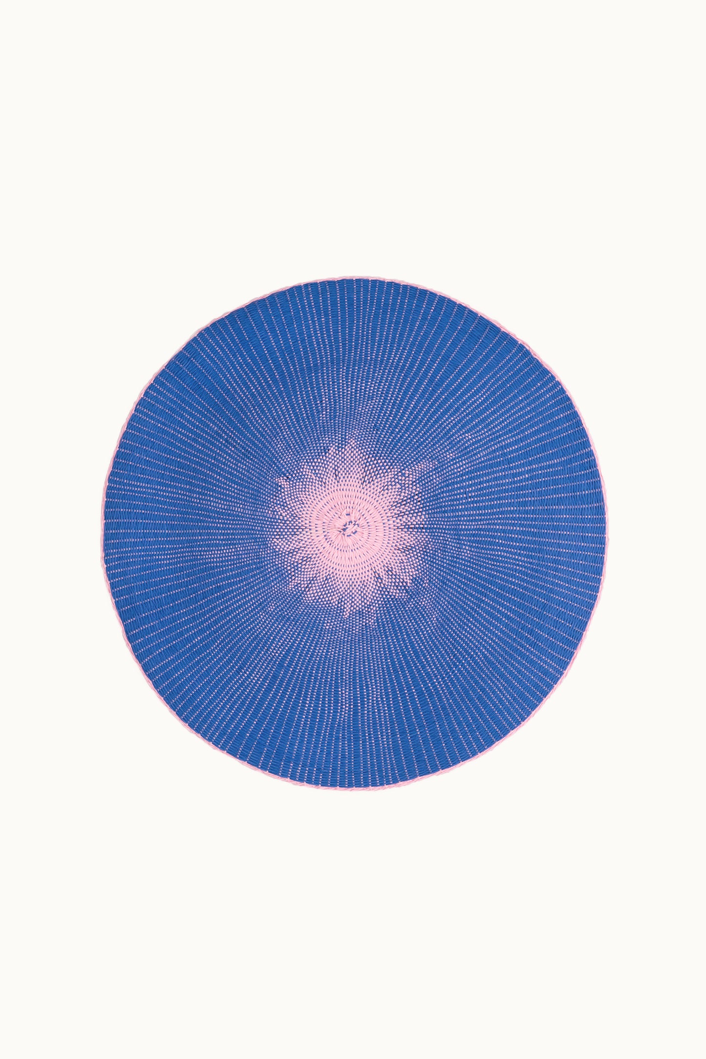 Platzset Papiergarn Rund 38 cm Blau/Rosa