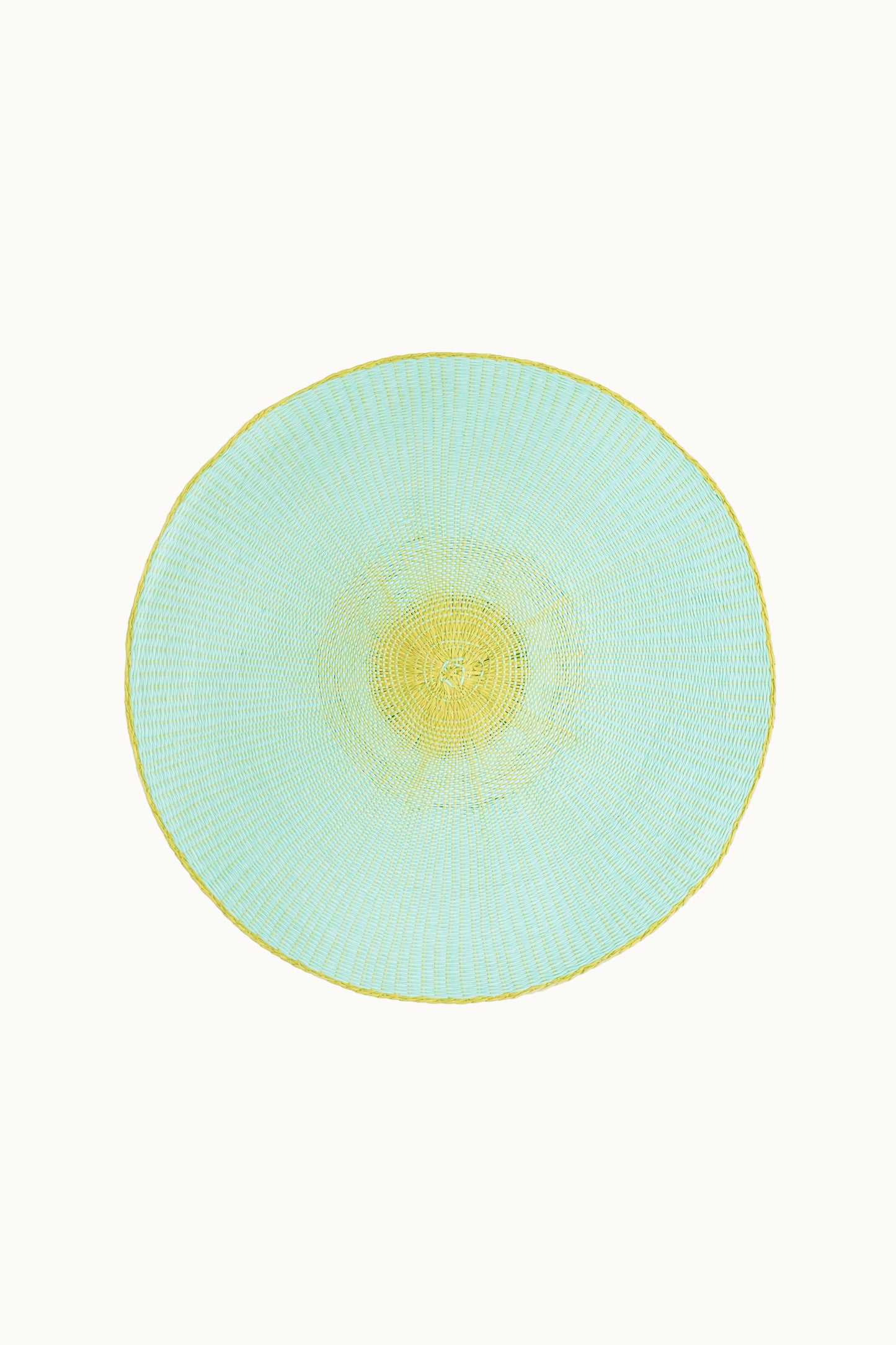 Platzset Papiergarn Rund 38 cm Türkis/Grün