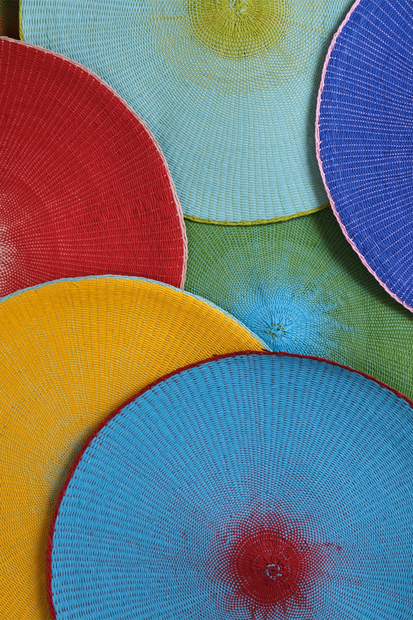 Platzset Papiergarn Rund 38 cm Grün/Türkis